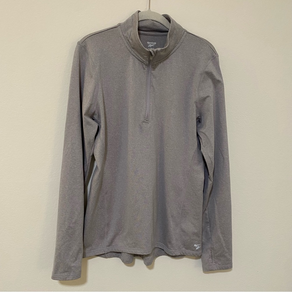 Reebok Gray Long Sleeve Zip Up Top